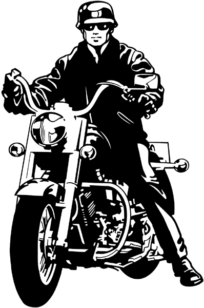 Motorcycle rider vinyl sticker. Customize on line.      Bicycles Motorcycles 009-0096  